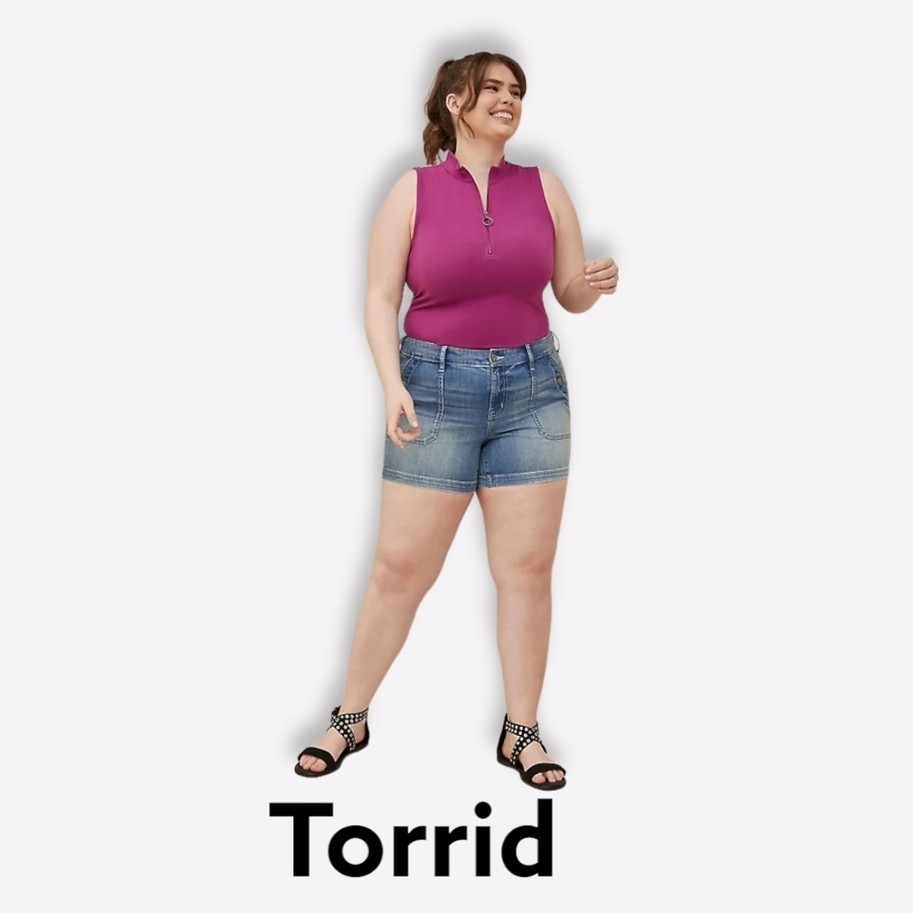 NEW! Torrid  FOXY MOCK NECK ZIP UP TANK Sz 1x